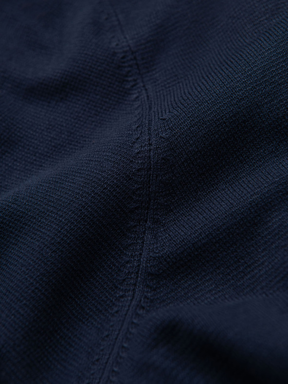 Ombre Clothing Muška klasična pletena rebrasta košulja - tamno plava