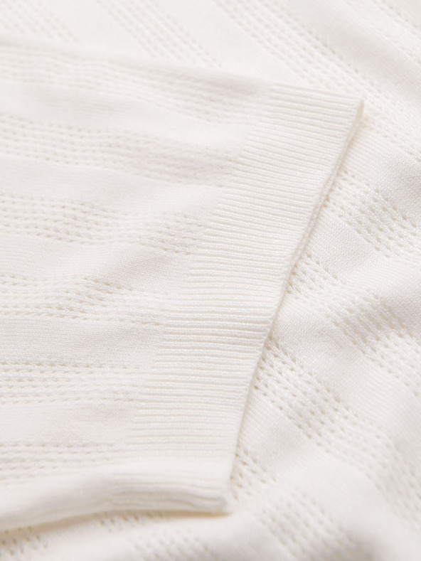 Ombre Clothing Muški džemper s okruglim izrezom i kratkim rukavima - bijeli