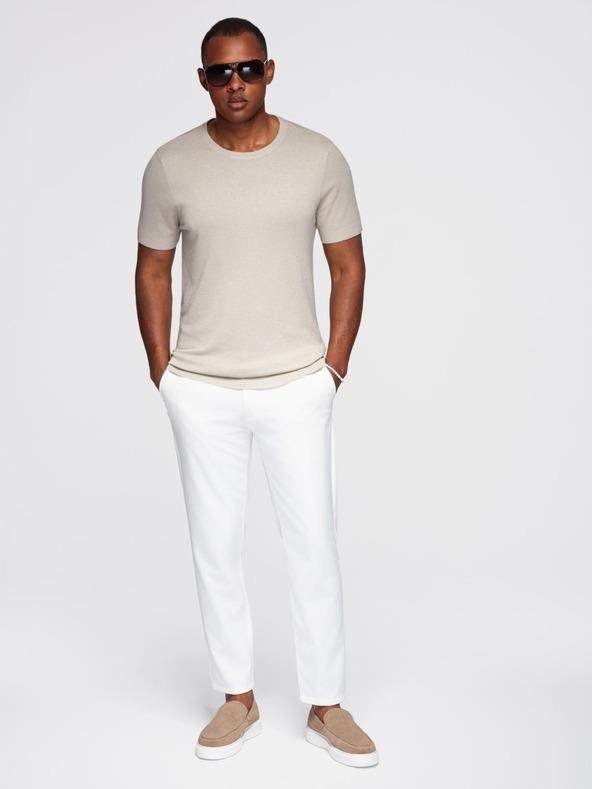 Ombre Clothing Muška klasična pletena košulja s rebrasto završenim manžetama - svijetlo siva