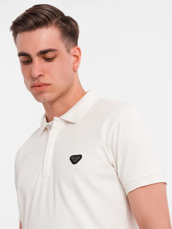 Ombre Clothing Muška polo majica s patentom - bijela
