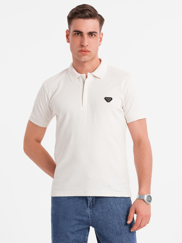 Ombre Clothing Muška polo majica s patentom - bijela