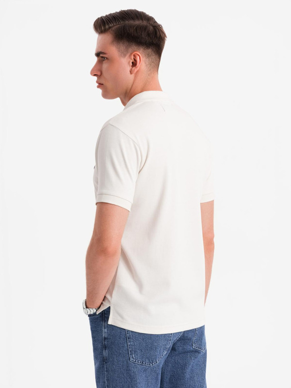 Ombre Clothing Muška polo majica s patentom - bijela