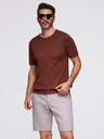 Ombre Clothing Muška klasična pletena košulja s rebrasto završenim manžetama - toplo smeđa