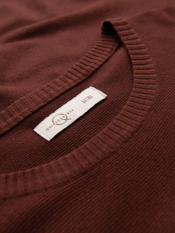 Ombre Clothing Muška klasična pletena košulja s rebrasto završenim manžetama - toplo smeđa