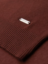 Ombre Clothing Muška klasična pletena košulja s rebrasto završenim manžetama - toplo smeđa