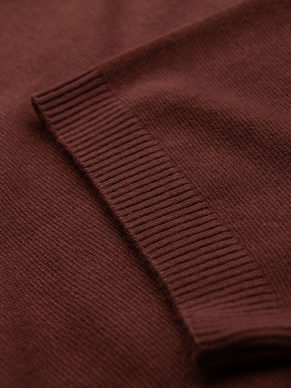 Ombre Clothing Muška klasična pletena košulja s rebrasto završenim manžetama - toplo smeđa