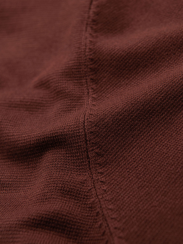 Ombre Clothing Muška klasična pletena košulja s rebrasto završenim manžetama - toplo smeđa