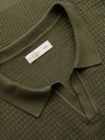 Ombre Clothing Muška pletena polo majica bez gumba - maslinasta