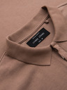 Ombre Clothing Muška polo majica s patentom - svijetlo smeđa