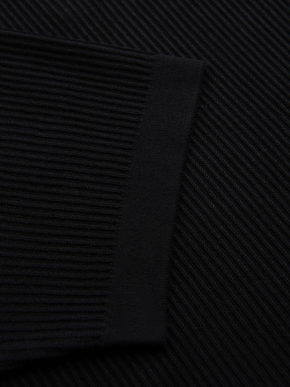 Ombre Clothing Muška polo majica s otvorenim ovratnikom bez gumba - crna