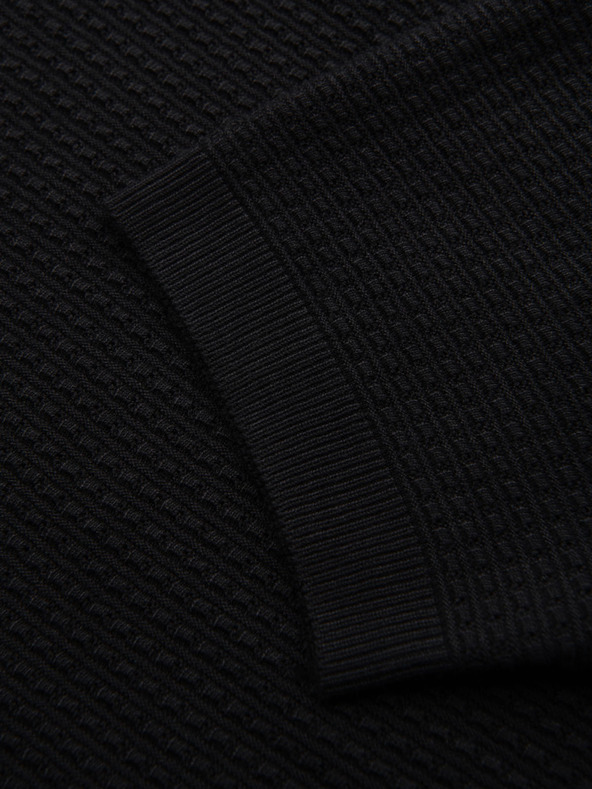 Ombre Clothing Muška pletena polo majica bez gumba - crna