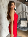 Edoti Midi haljine s prorezom KENDALL crvene
