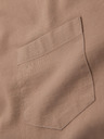 Ombre Clothing Muška platnena košulja s uspravnim ovratnikom i džepom REGULAR FIT - svijetlo smeđa