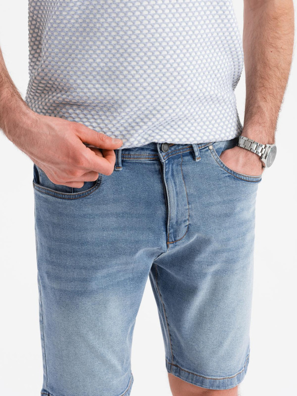 Ombre Clothing Muške traper kratke hlačice klasičnog kroja - svijetlo plave