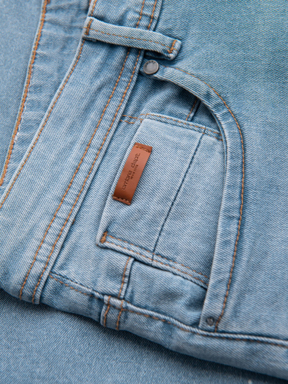 Ombre Clothing Muške traper kratke hlačice s pocjepnim nogavicama - svijetlo plave