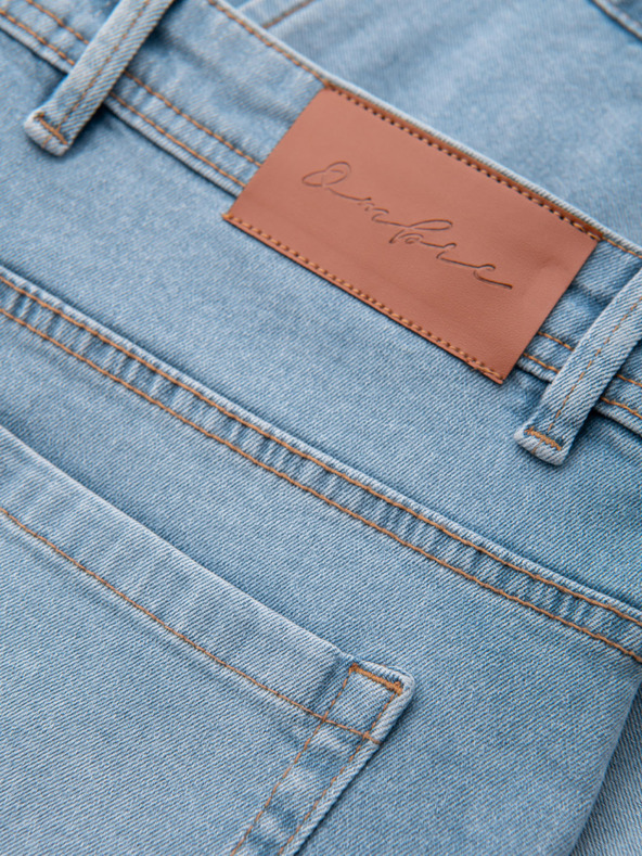 Ombre Clothing Muške traper kratke hlačice s pocjepnim nogavicama - svijetlo plave