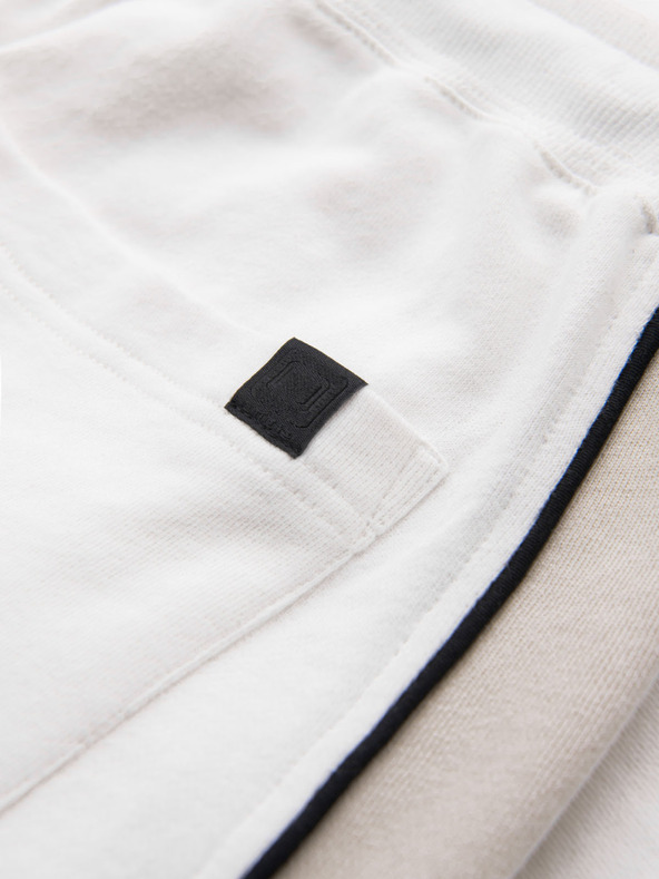 Ombre Clothing Muške kratke tajice hlačice sa širokim prugama - bijele