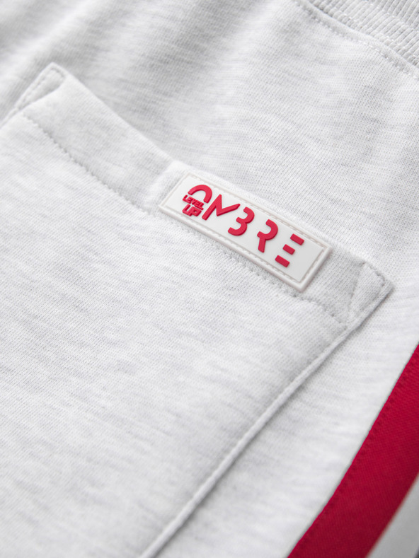 Ombre Clothing Muške tajice kratke hlačice s rubom i rebrasto pojasem - sivi melange