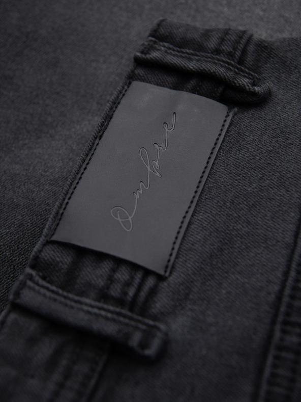 Ombre Clothing Muške traper kratke hlačice klasičnog kroja - crne