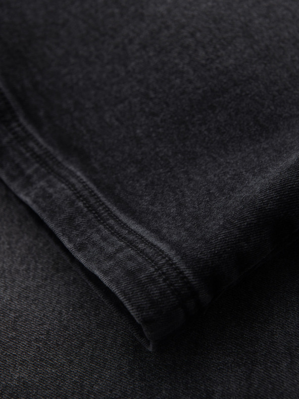 Ombre Clothing Muške kratke hlačice s elastičnim pojasom i efektom pranja - crne