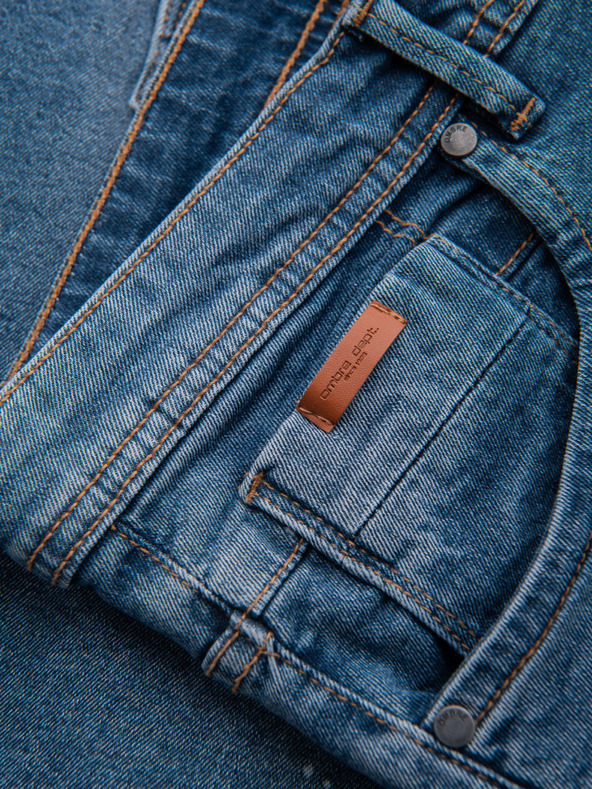 Ombre Clothing Muške kratke traper hlačice s pocjepnim nogavicama - plave