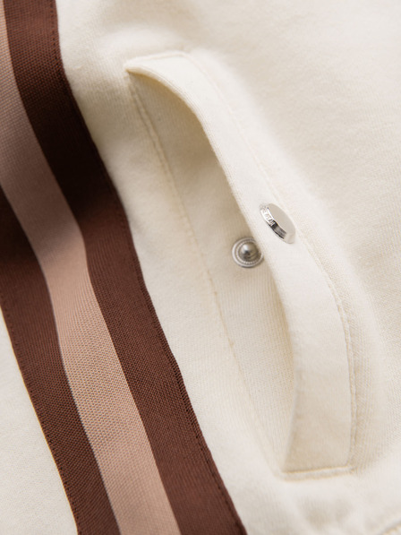 Ombre Clothing Muške tajice kratke hlačice s rubom i rebrasto pojasem - krem