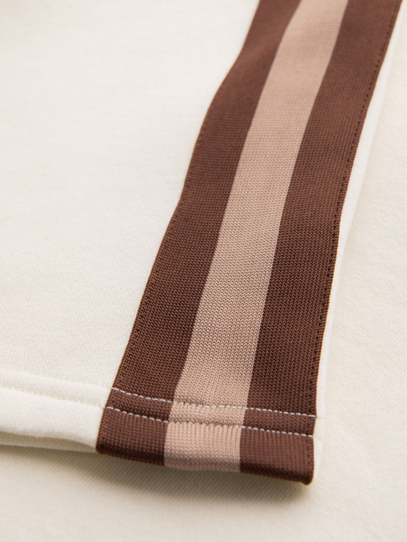 Ombre Clothing Muške tajice kratke hlačice s rubom i rebrasto pojasem - krem