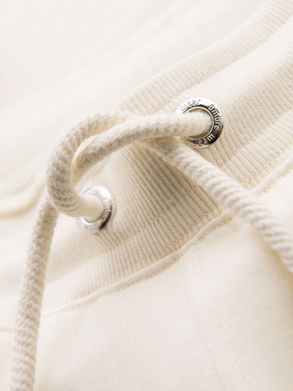 Ombre Clothing Muške tajice kratke hlačice s rubom i rebrasto pojasem - krem