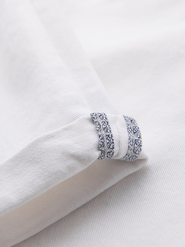 Ombre Clothing Muške traper kratke hlačice sa prošivenim rubom - bijele