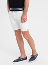 Ombre Clothing Muške traper kratke hlačice sa prošivenim rubom - bijele