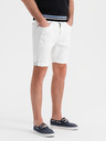 Ombre Clothing Muške traper kratke hlačice sa prošivenim rubom - bijele
