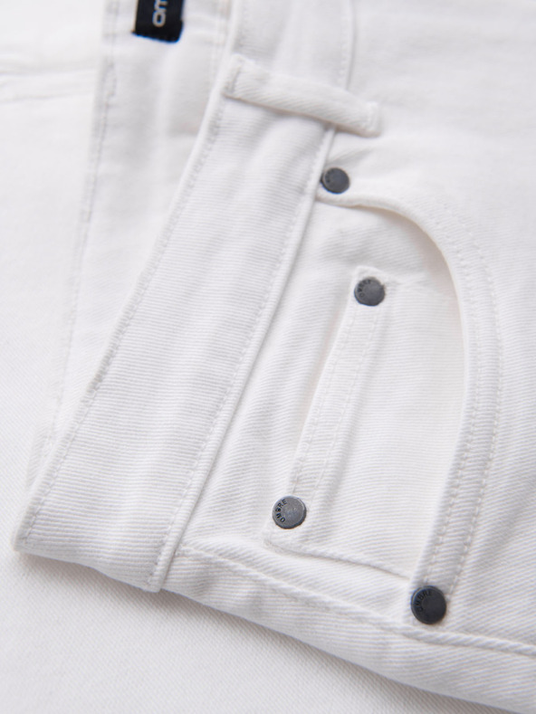 Ombre Clothing Muške traper kratke hlačice sa prošivenim rubom - bijele