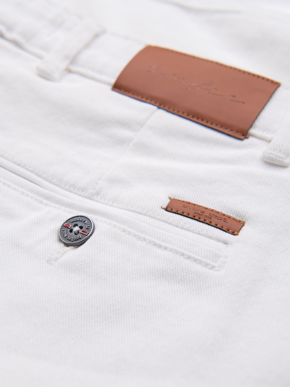 Ombre Clothing Muške traper kratke hlačice sa prošivenim rubom - bijele