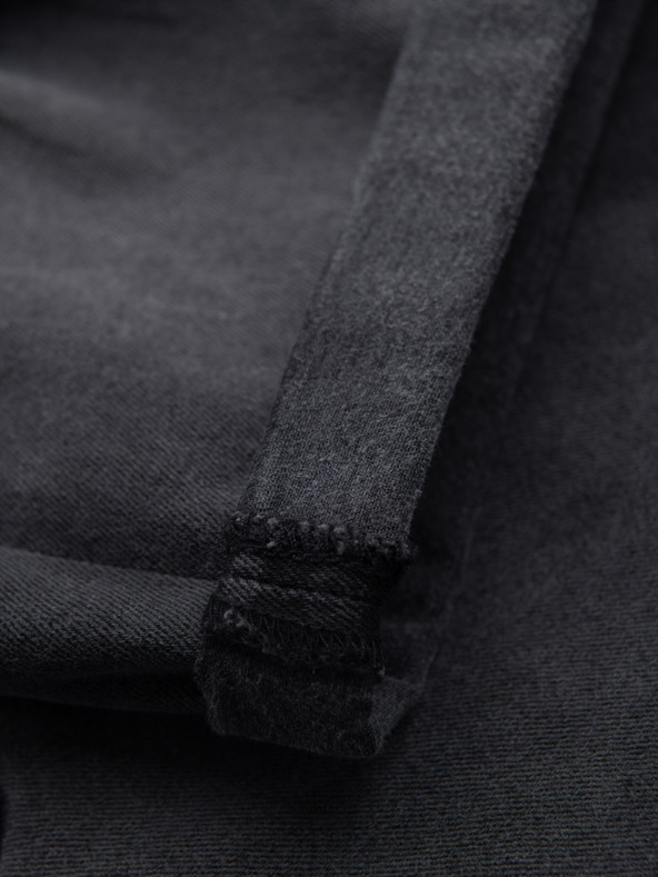 Ombre Clothing Muške kratke traper hlačice s poderinama i prošivenim rubom - sive