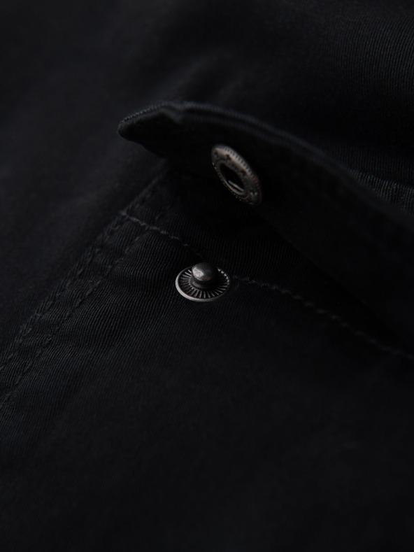 Ombre Clothing Muške pamučne kratke hlačice s elastičnim pojasom - crne