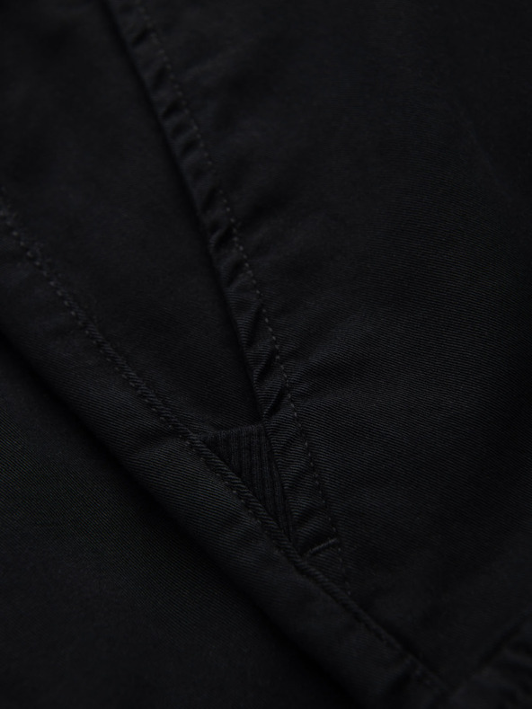 Ombre Clothing Muške pamučne kratke hlačice s elastičnim pojasom - crne