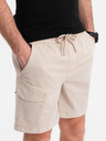 Ombre Clothing Muške kratke hlačice labavog kroja s cargo džepovima - krem