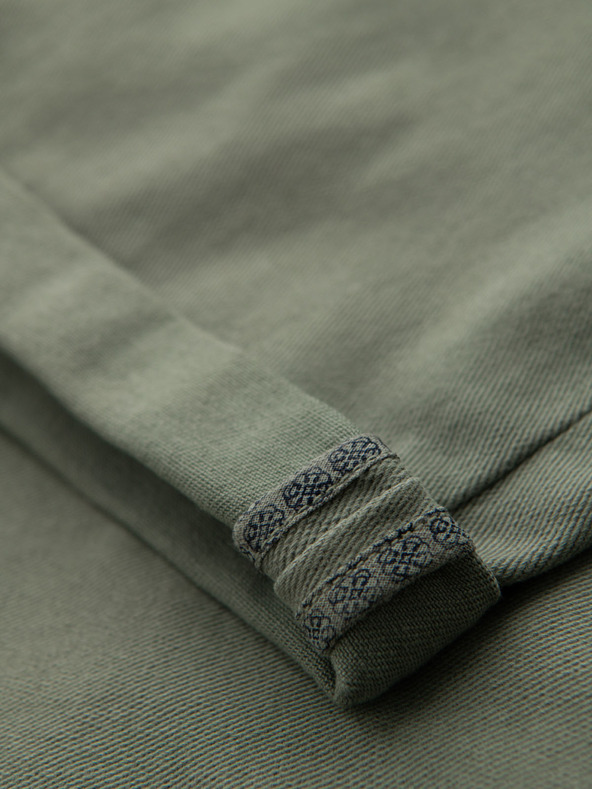 Ombre Clothing Muške klasične traper kratke hlačice sa prošivenim rubom - svijetlo maslinaste