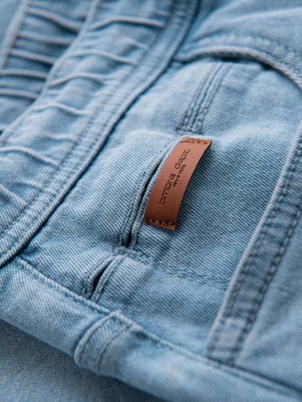 Ombre Clothing Muške kratke hlače s elastičnim pojasom i efektom pranja - svijetlo plave