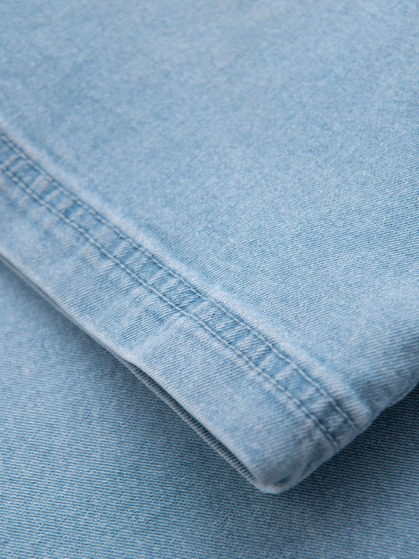 Ombre Clothing Muške kratke hlače s elastičnim pojasom i efektom pranja - svijetlo plave