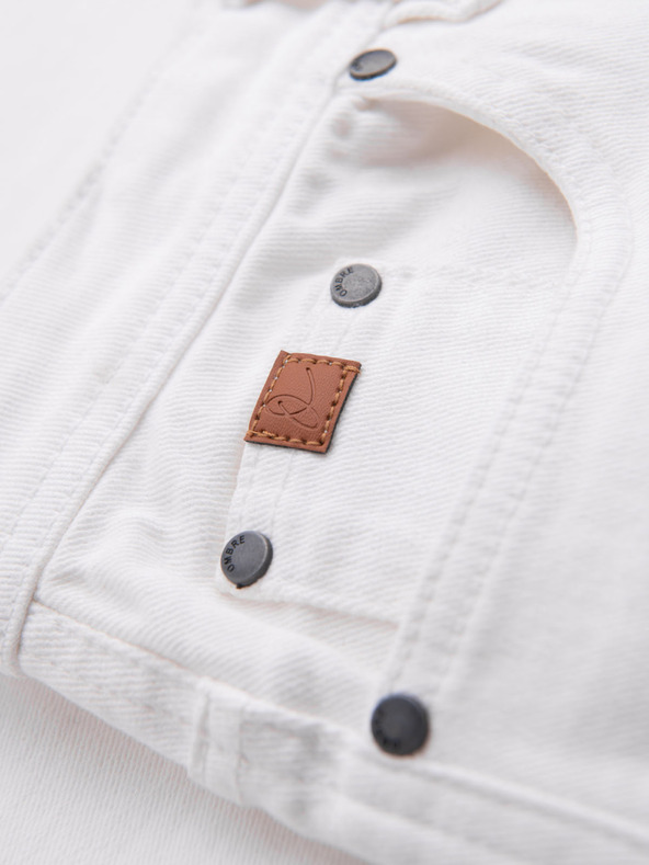 Ombre Clothing Muške traper kratke hlače klasičnog kroja - bijele