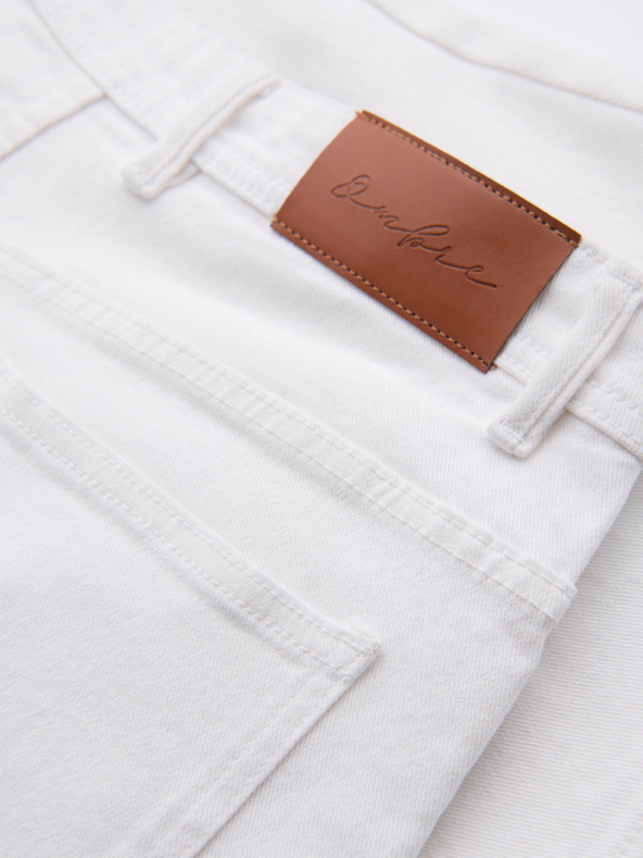 Ombre Clothing Muške traper kratke hlače klasičnog kroja - bijele