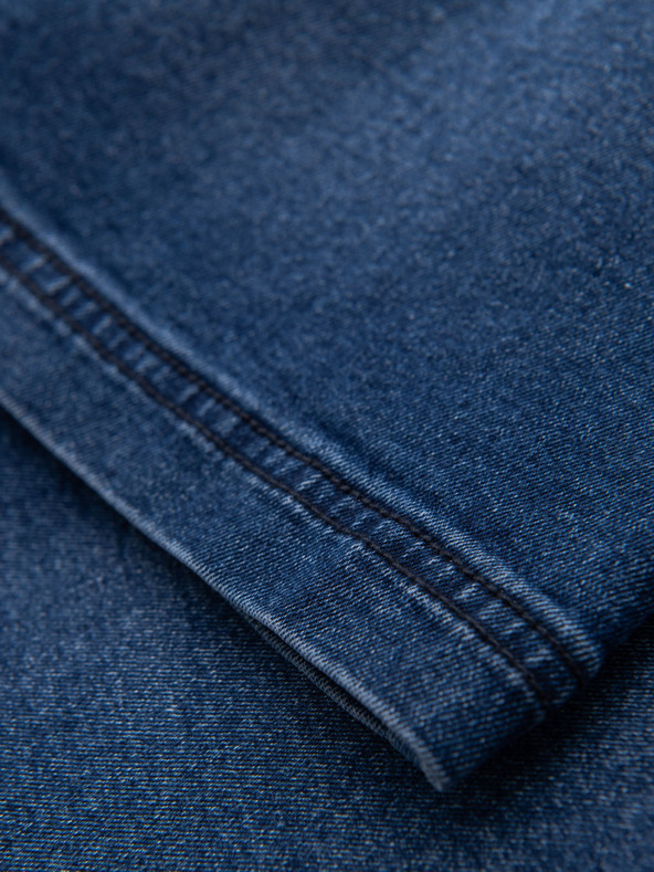 Ombre Clothing Muške kratke hlače s elastičnim pojasom i efektom pranja - plave