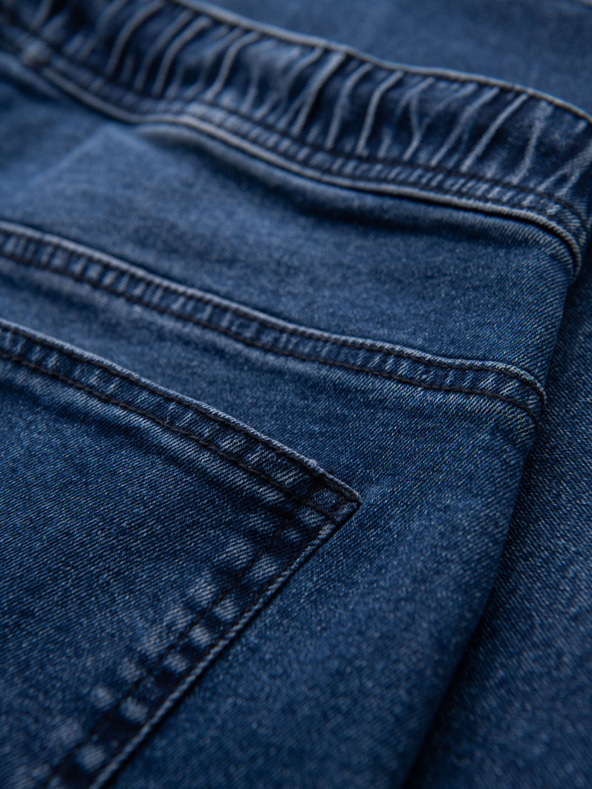 Ombre Clothing Muške kratke hlače s elastičnim pojasom i efektom pranja - plave