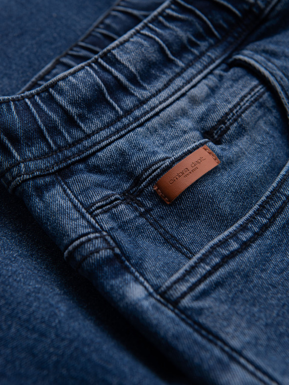 Ombre Clothing Muške kratke hlače s elastičnim pojasom i efektom pranja - plave