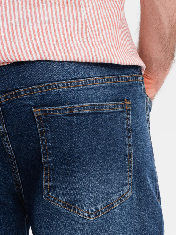 Ombre Clothing Muške traper kratke hlače klasičnog kroja - tamno plave