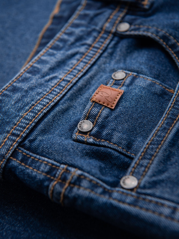 Ombre Clothing Muške traper kratke hlače klasičnog kroja - tamno plave