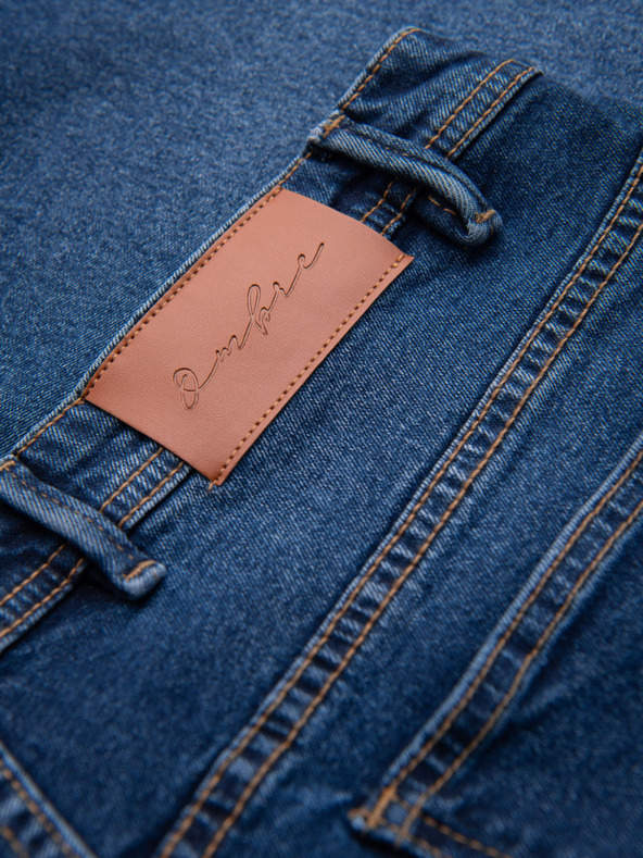 Ombre Clothing Muške traper kratke hlače klasičnog kroja - tamno plave