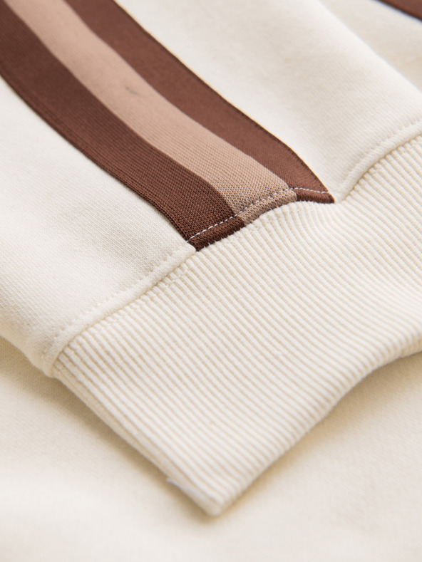 Ombre Clothing Muške trenirke s rubom i žičanim rubovima nogavica - krem