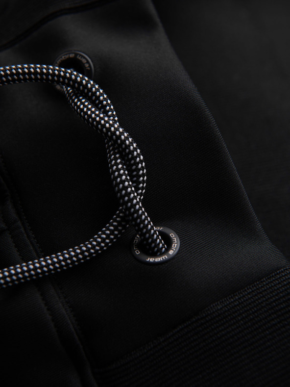 Ombre Clothing Muške trenirke s kontrastnim rubom - crne